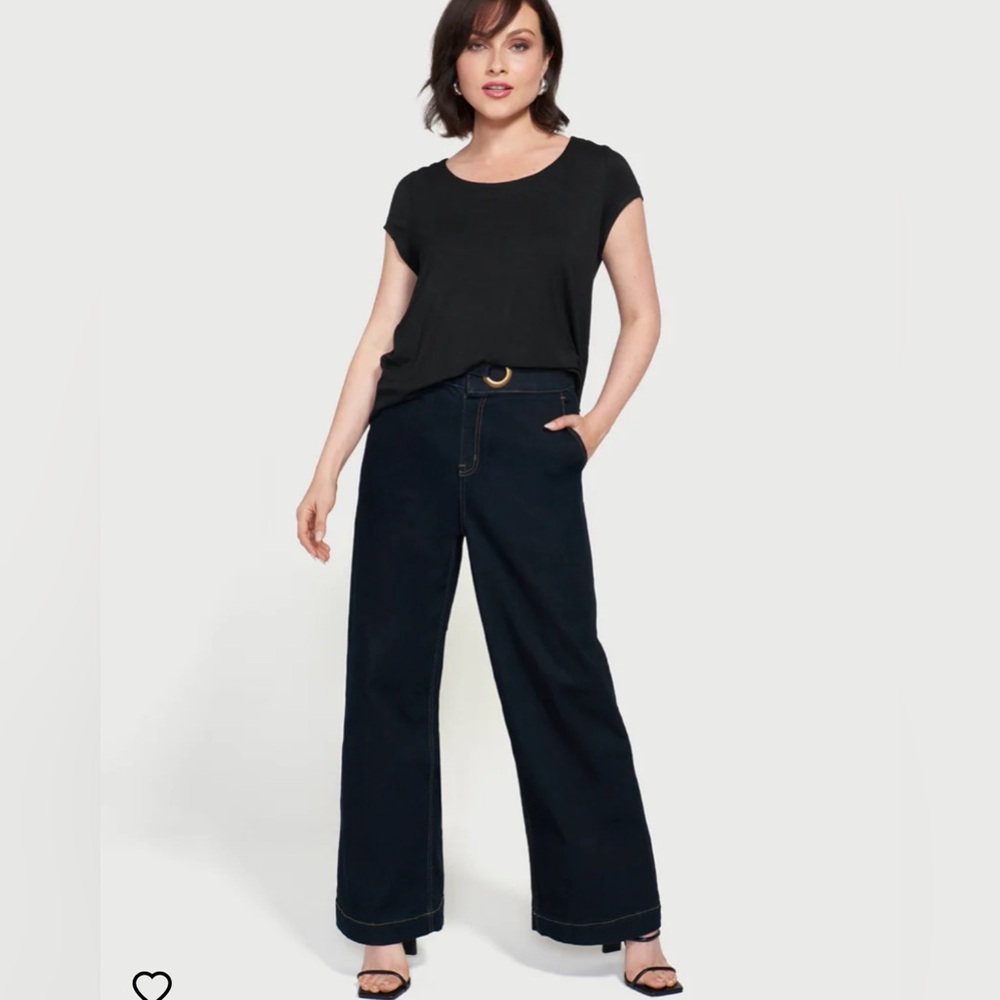Betabrand Sandra Grommet Jean Wide NWT